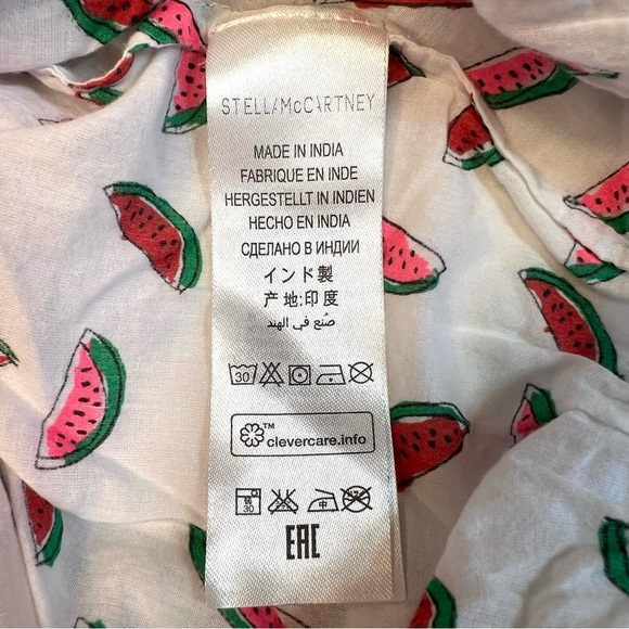 Stella Mccartney Kids Stella Watermelon Print Cotton Romper Size 9 months - Picture 9 of 11
